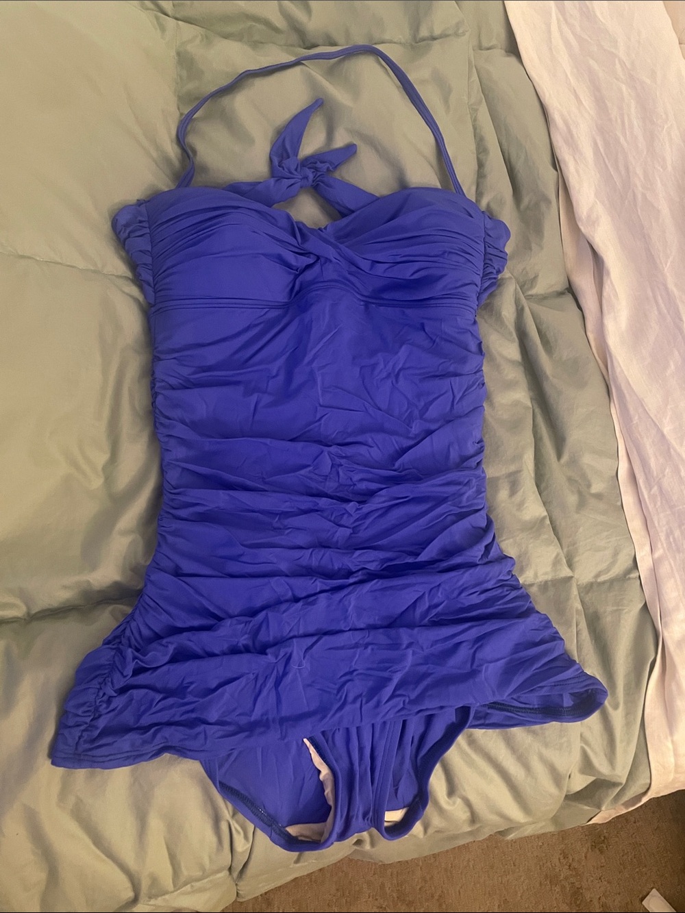 Purple Ruched One-Piece Swimwear